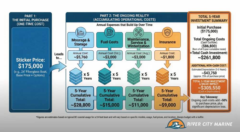 five year boat ownership cost breakdown canada