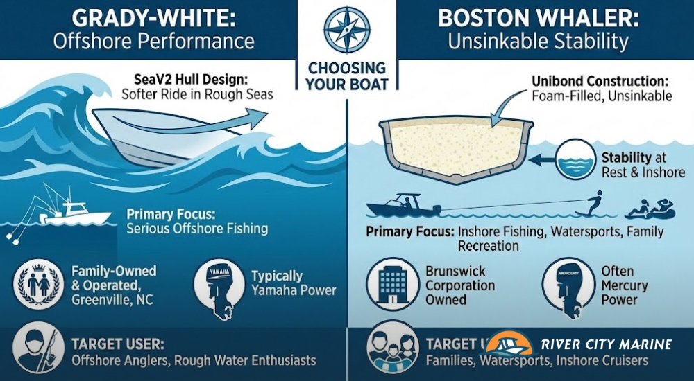 The Core Differences in Grady White vs Boston Whaler